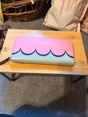 kate spade Pink and Cream Scalloped Zip Wallet